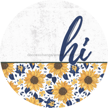 Sunflower Door Hanger Dco-01609-Dh 18’ Round Wood